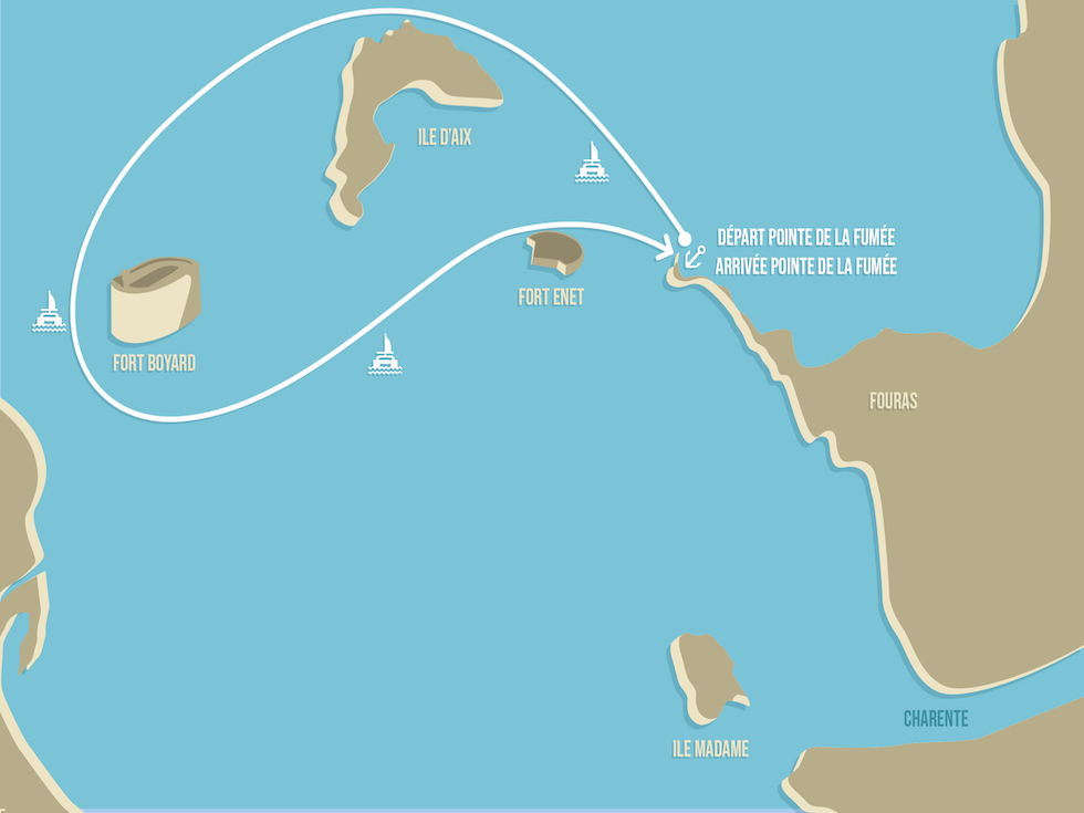 Tour Fort Boyard, croisières en mer à bord d'un catamaran à voile Tour Fort Boyard, croisières en mer à bord d'un catamaran à voile